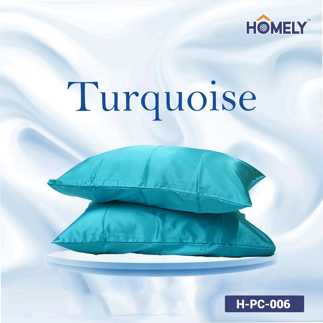 TURQUISE SATIN PILLOW CASE- H-PC-006