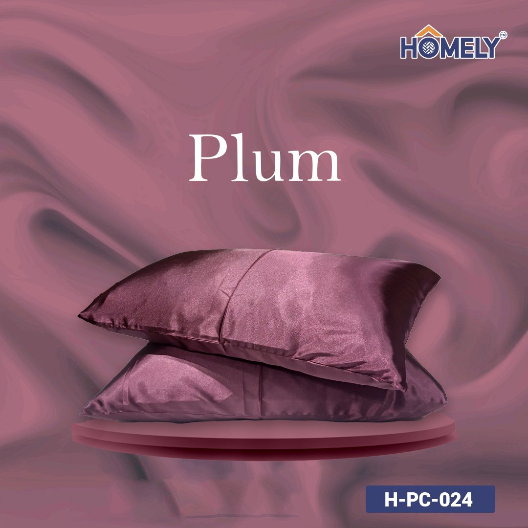 PLUM SATIN PILLOW CASE- H-PC-024