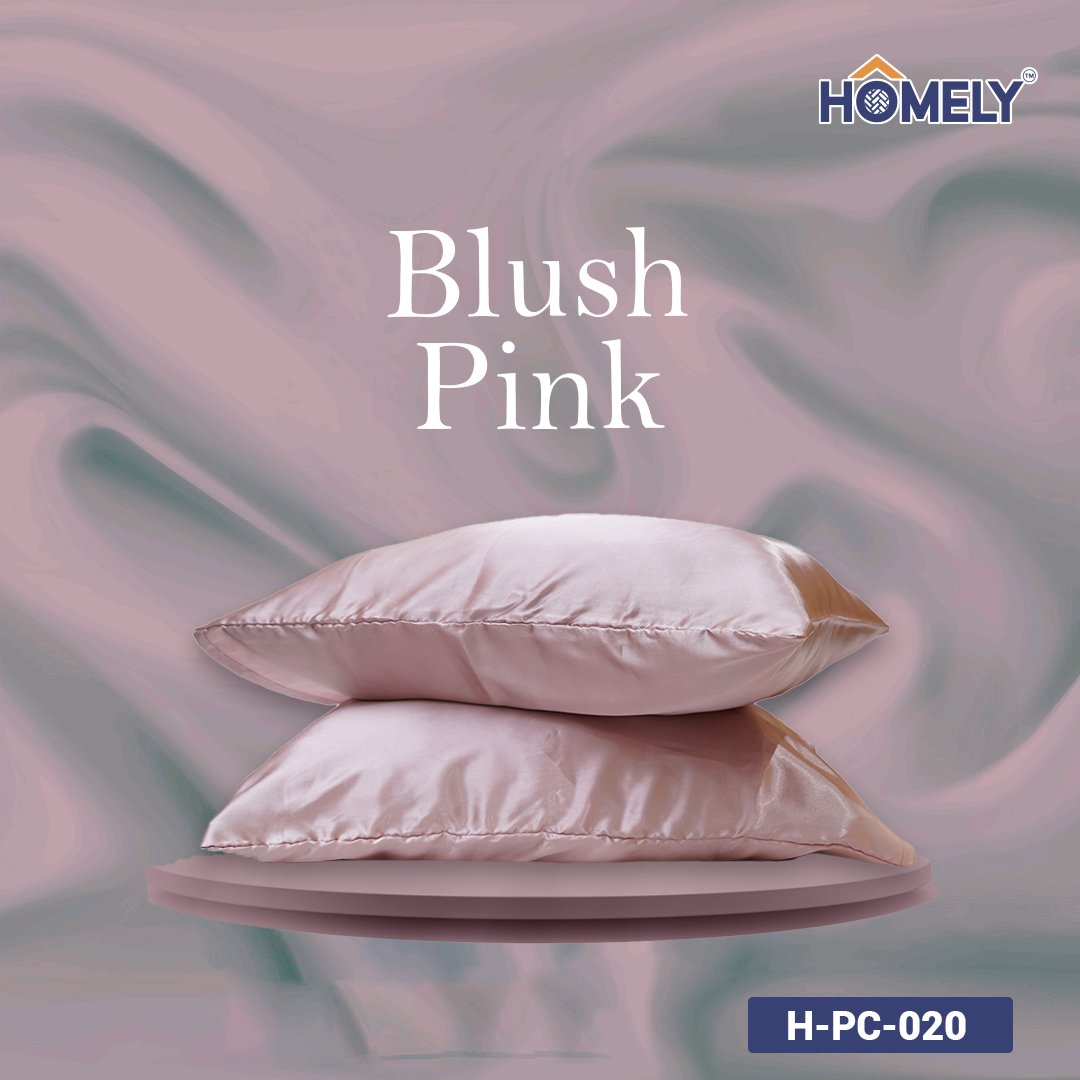 BLUSH PINK SATIN PILLOW CASE- H-PC-020