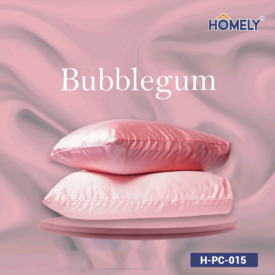 BUBBLEGUM SATIN PILLOW CASE- H-PC-015
