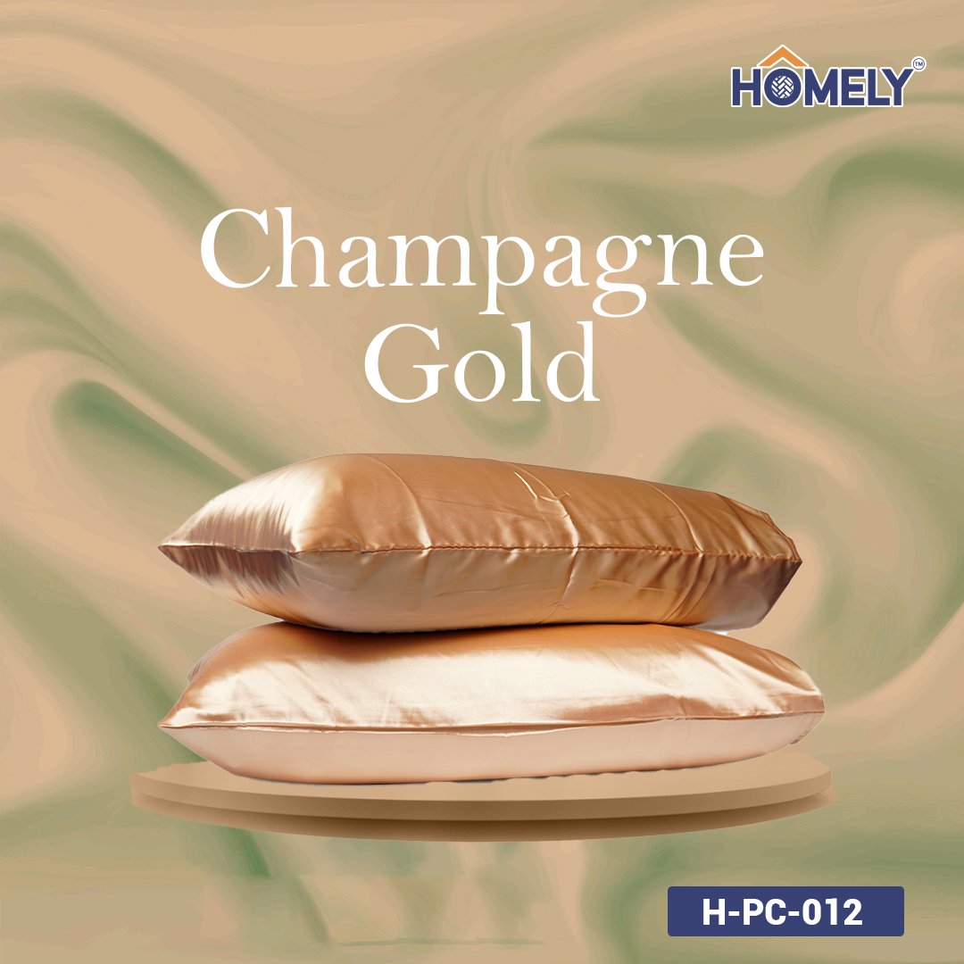 CHAMPAGNE GOLD SATIN PILLOW CASE- H-PC-012