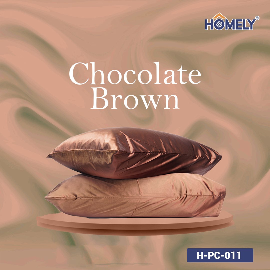 CHOCOLATE BROWN SATIN PILLOW CASE- H-PC-011
