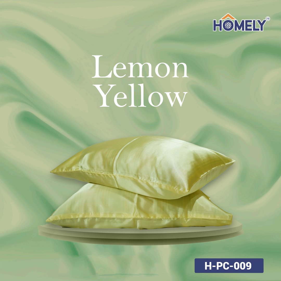 LEMON YELLOW SATIN PILLOW CASE- H-PC-009