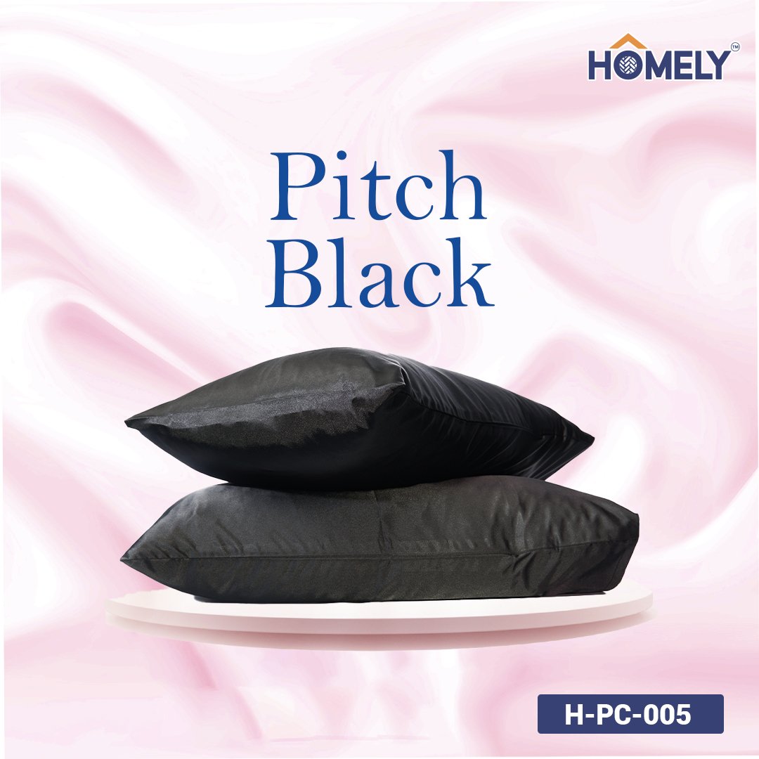 BLACK SATIN PILLOW CASE- H-PC-005