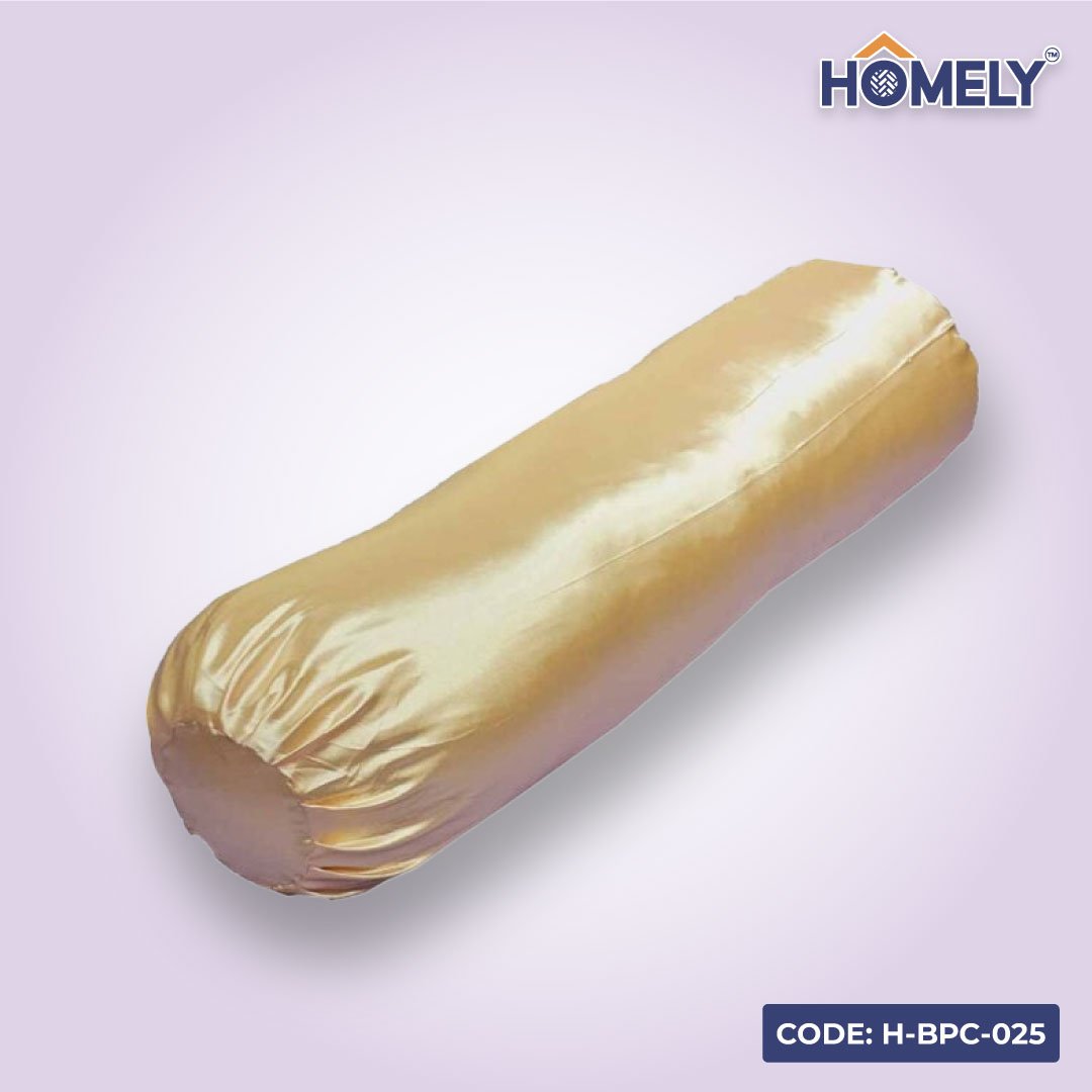CHAMPAGNE GOLD SATIN BOLSTER COVER- H-BC-025