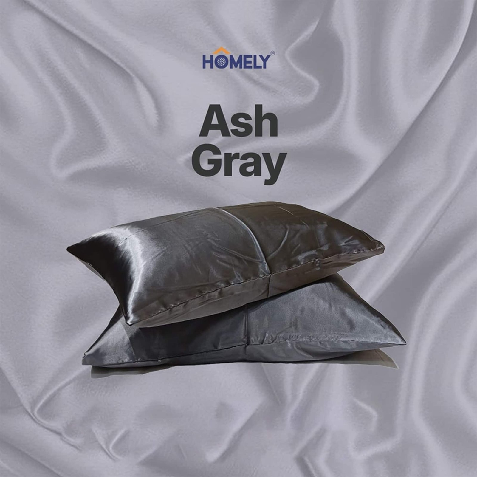 Ash Grey Satin Pillowcase Ash Grey Satin Pillowcase - Image 1