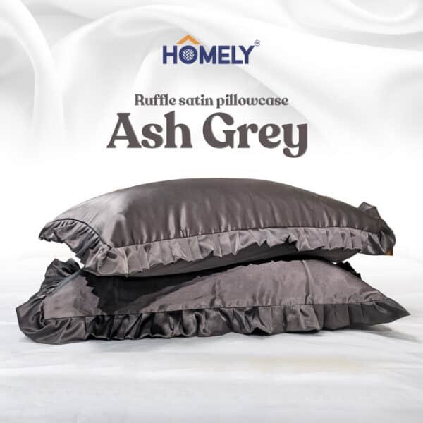 Ash Ruffle Satin Pillowcase