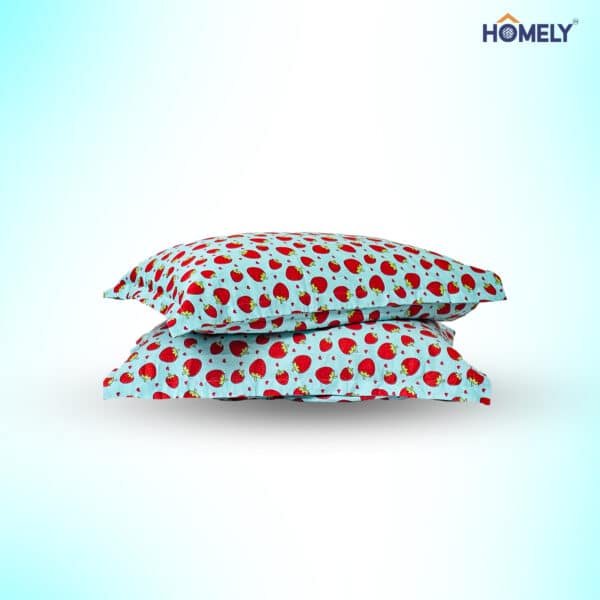 Blue Strawberry Pillow Cover