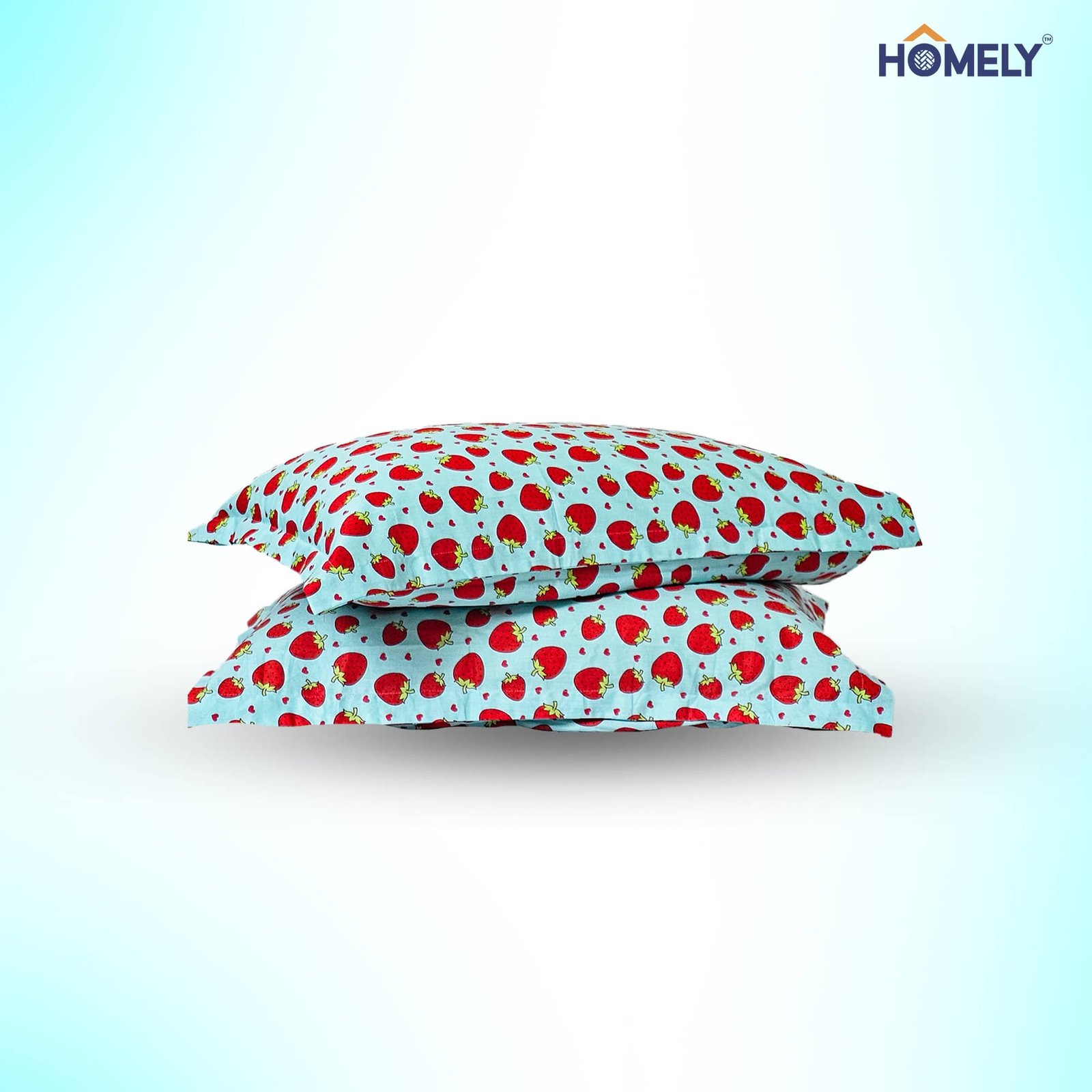 Blue Strawberry Pillow Cover Blue Strawberry Pillow Cover - Image 1