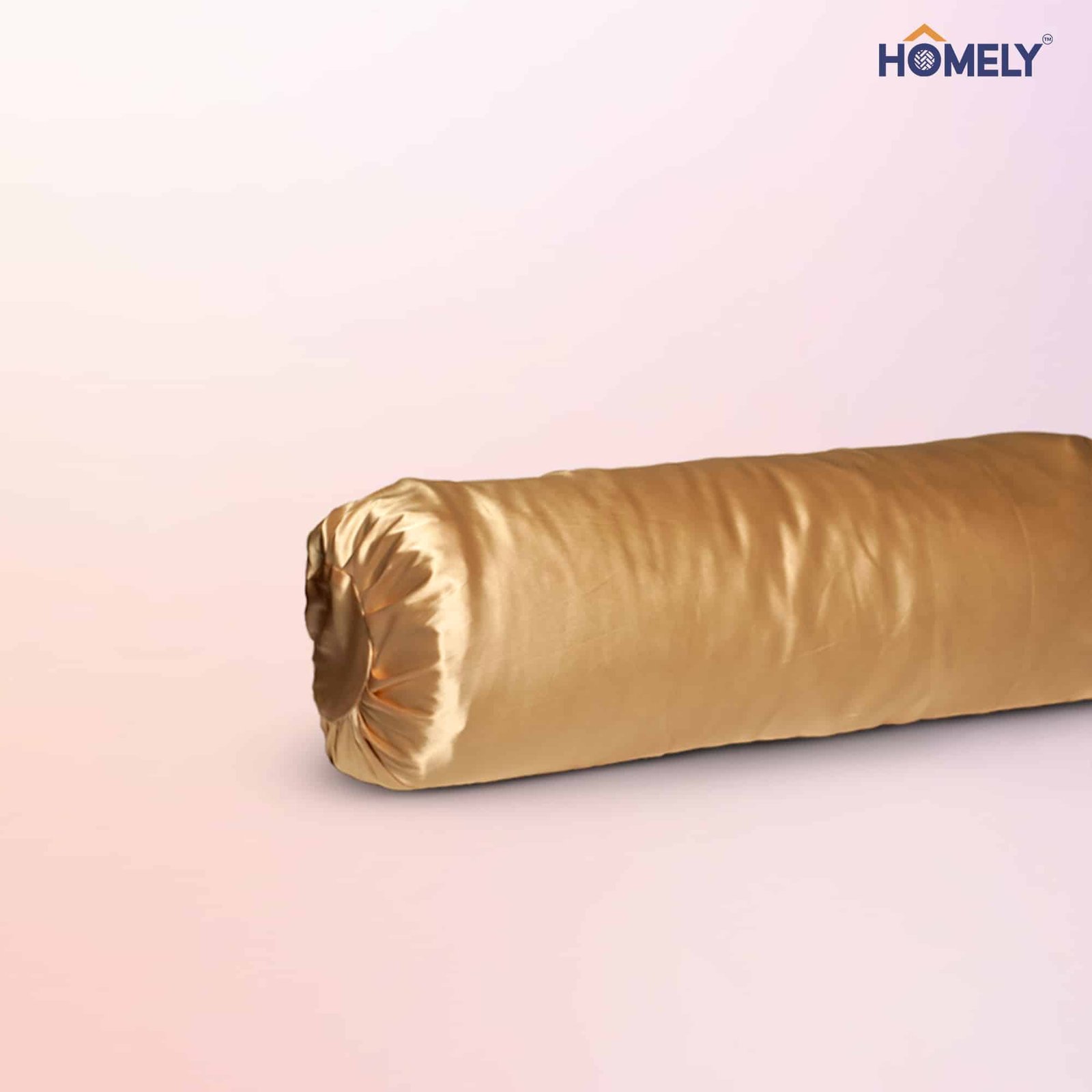 Champagne Gold Satin Bolstercase Champagne Gold Satin Bolstercase - Image 1