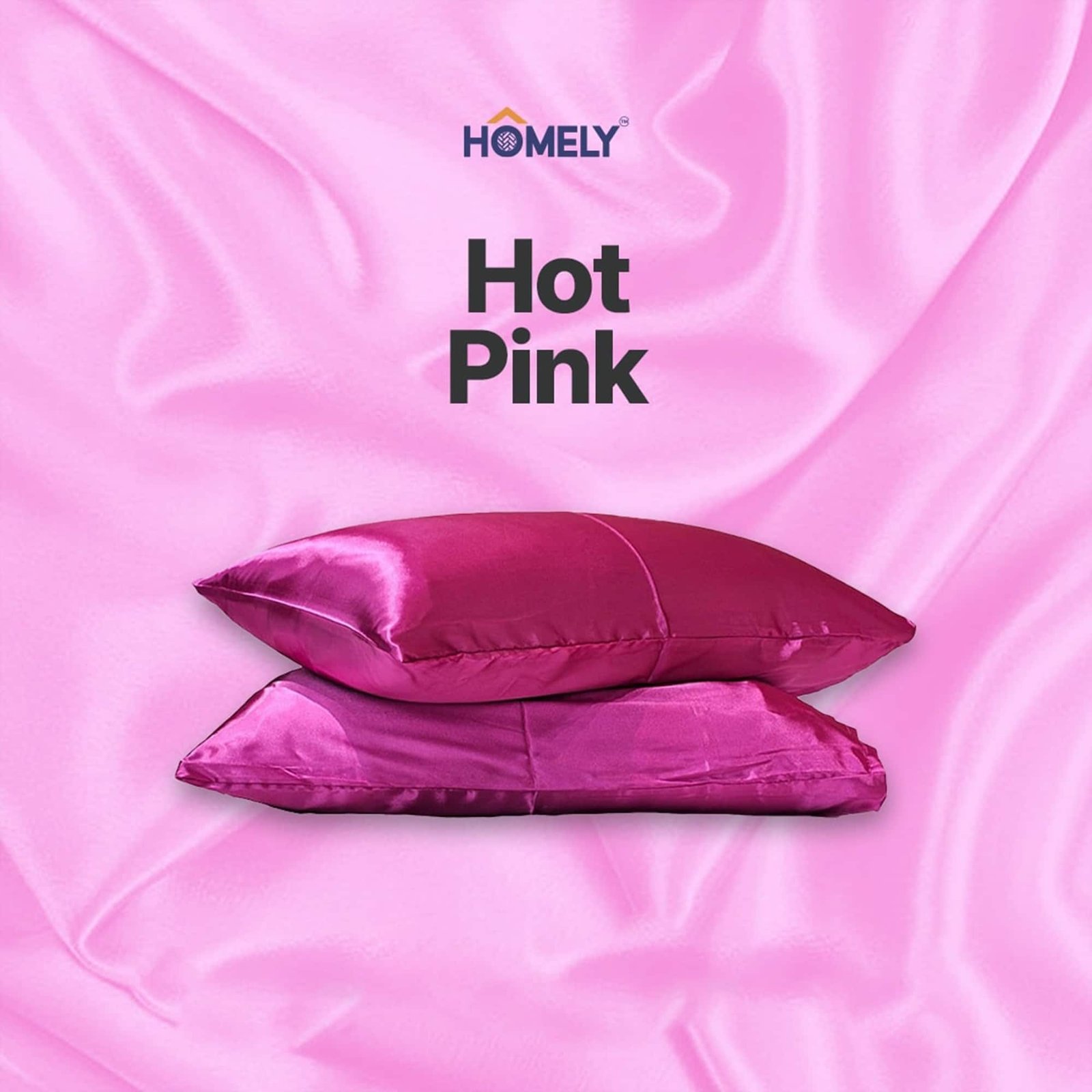 Hot Pink Satin Pillowcase Hot Pink Satin Pillowcase - Image 1