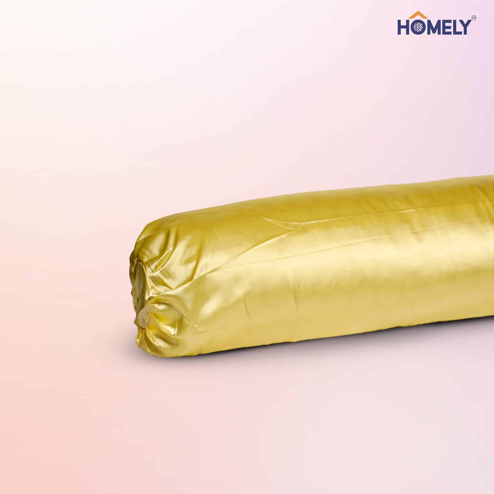 Lemon Yellow Satin Bolstercase Lemon Yellow Satin Bolstercase - Image 1