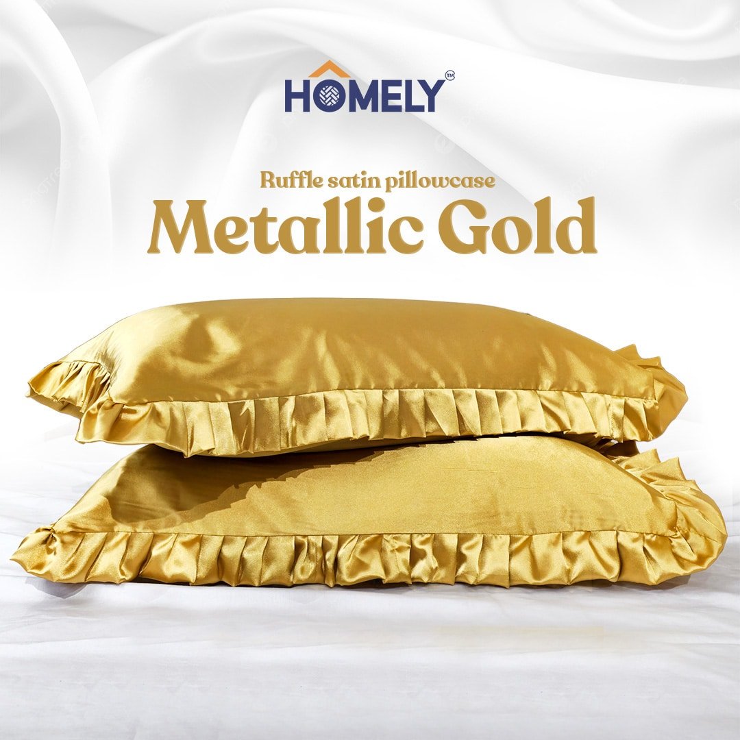 Metalic Gold Satin Pillowcase Metalic Gold Satin Pillowcase - Image 1