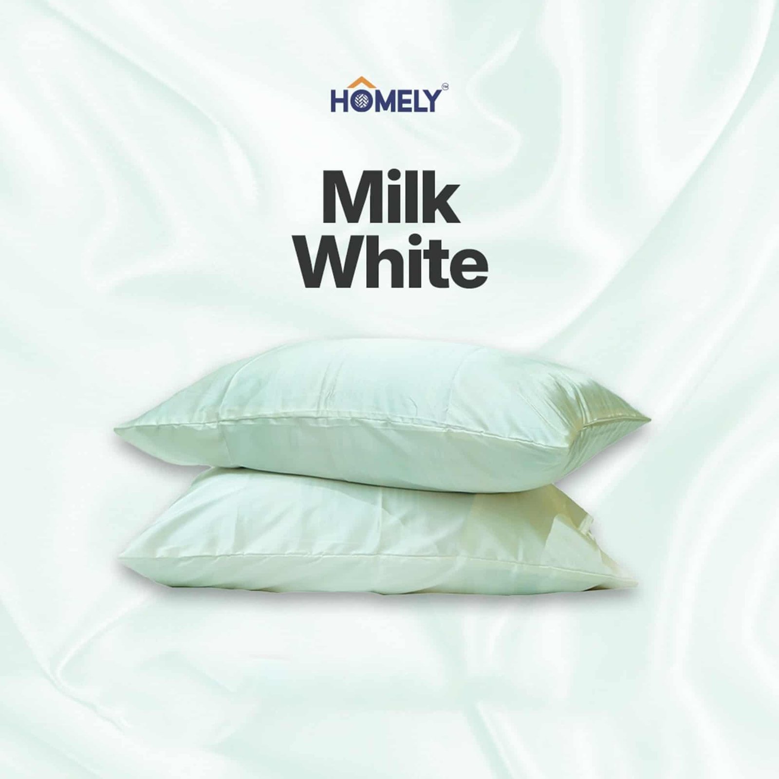 Milk White Satin Pillowcase Milk White Satin Pillowcase - Image 1