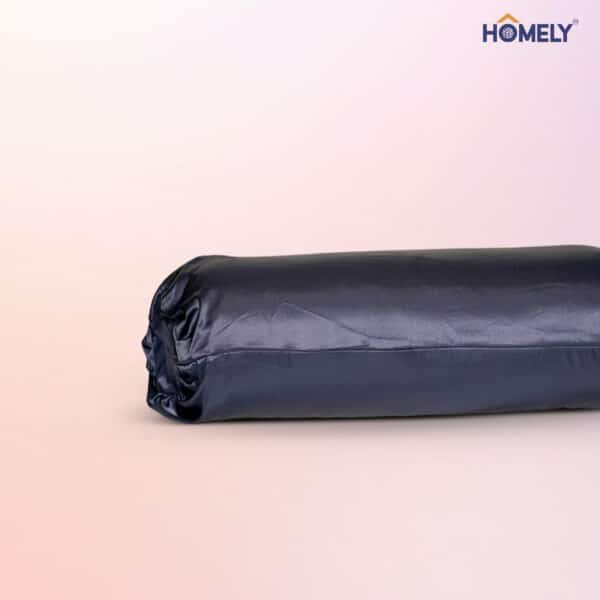 Navy Satin Bolstercase