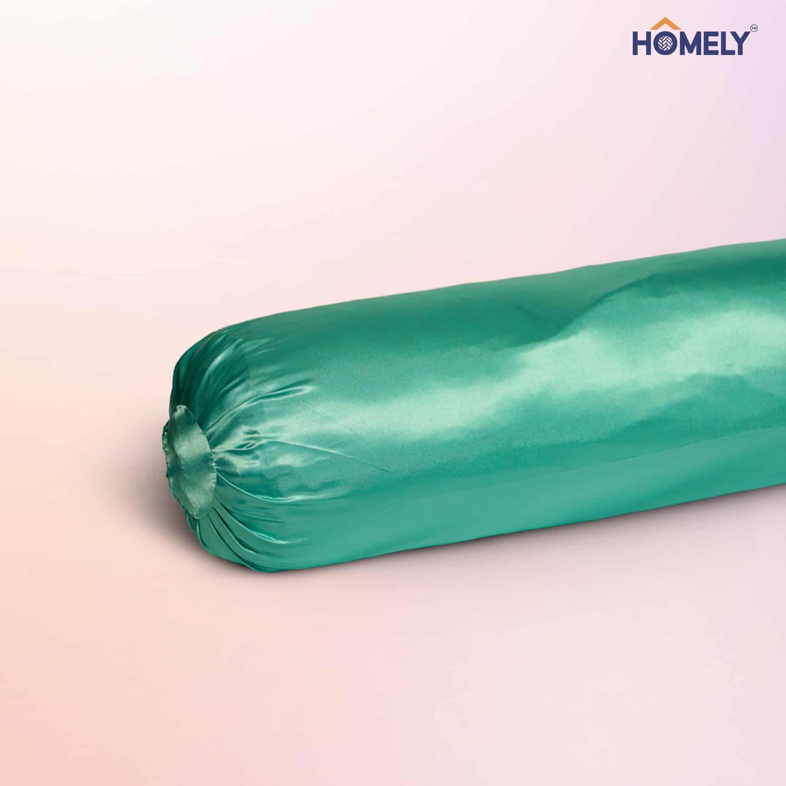 Sea Green Satin Bolstercase Sea Green Satin Bolstercase - Image 1