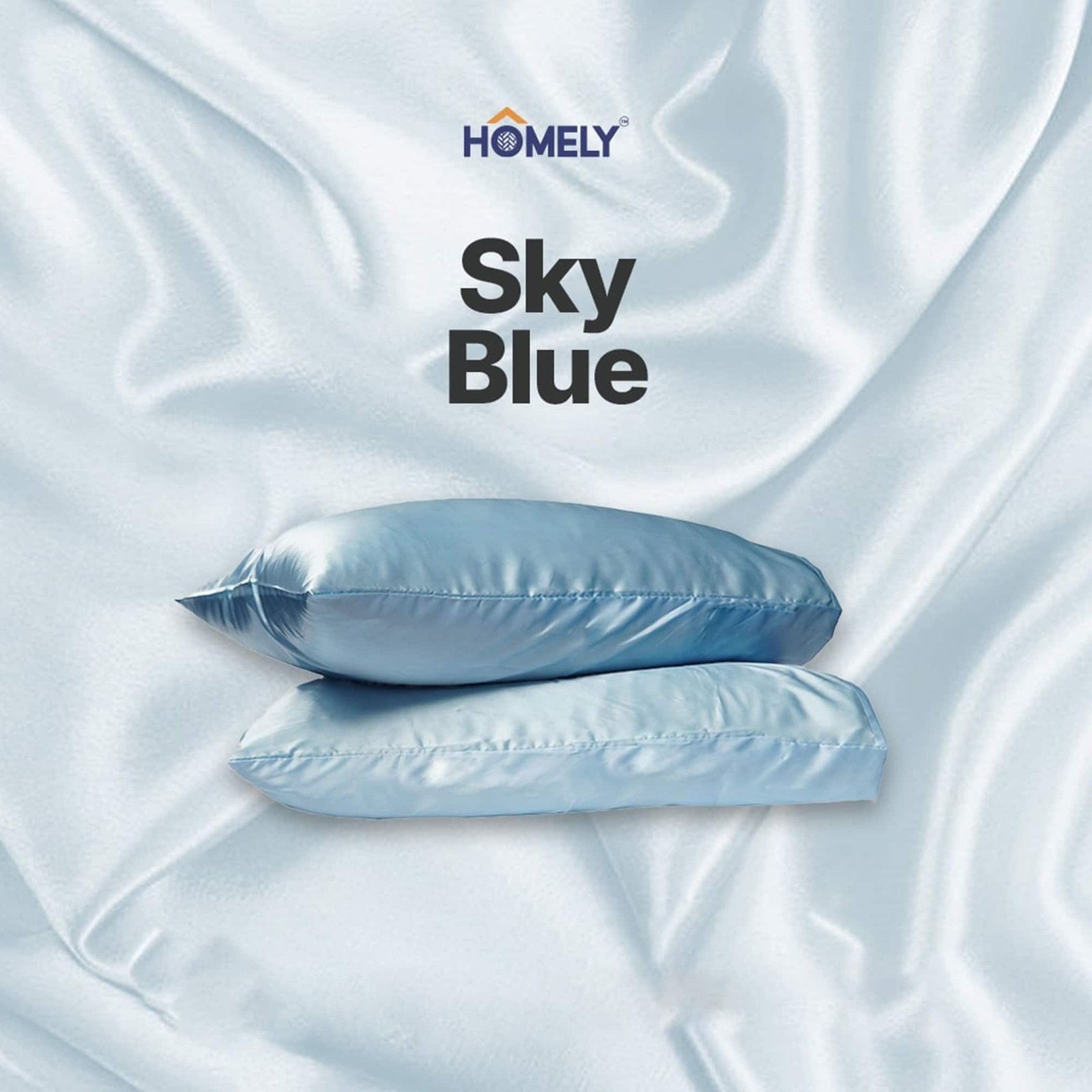 Sky Blue Satin Pillowcase Sky Blue Satin Pillowcase - Image 1