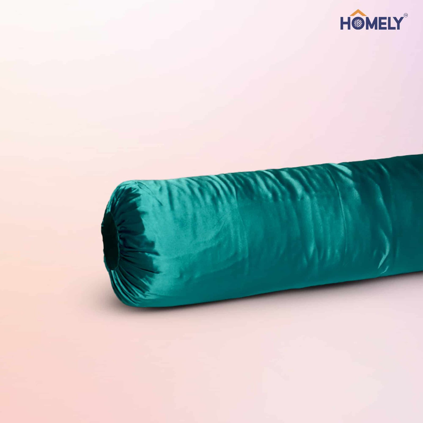 Turquoise Satin Bolstercase Turquoise Satin Bolstercase - Image 1