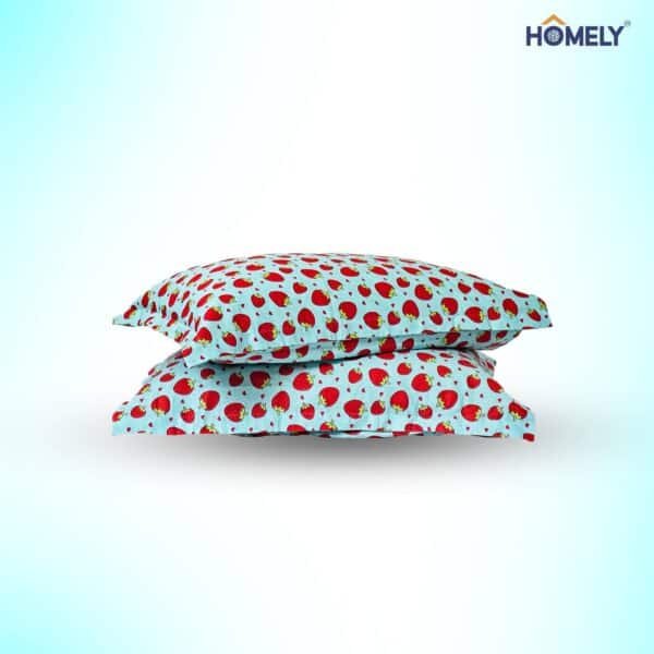 Blue Strawberry Pillow Cover