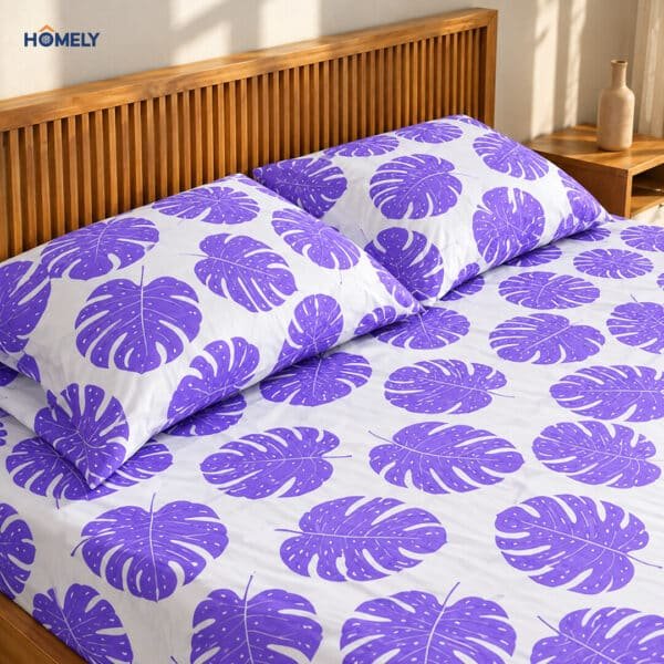 Purple Monstera Bedsheet